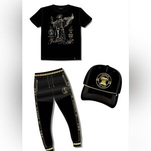 Juren 2 piece sz various black & Gold
